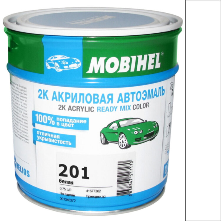 201 белая акриловая автоэмаль MOBIHEL (1,0л)