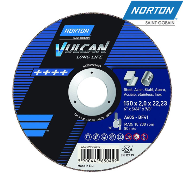 Диск отрезной 150х2.0х22,23мм по металлу VULCAN NORTON