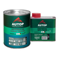 Лак МАТОВЫЙ HS 2+1 40/00 с отвердителем AUTOP PROFESSIONAL (1,0л+0,5л)