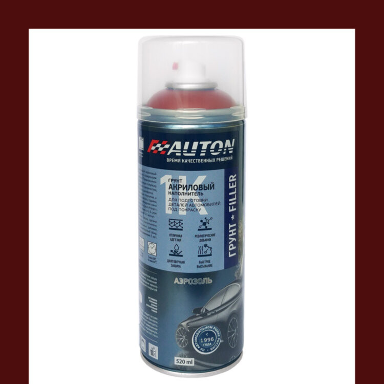Грунт-аэрозоль "1К acryl filler" красно-коричневый акриловый АВТОН (520мл)