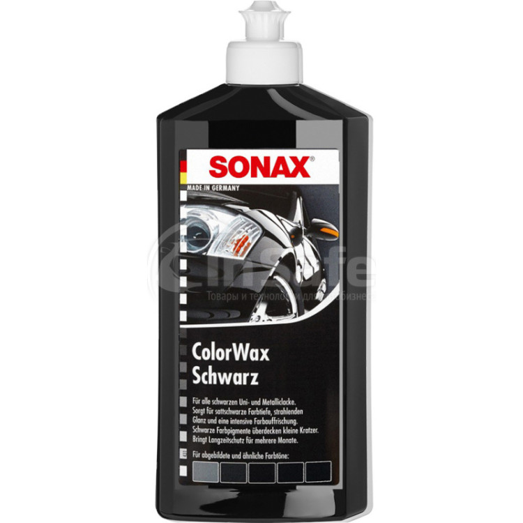 Sonax 298200 Цвет. воск "Черный блеск" + карандаш (черный) 0,5л