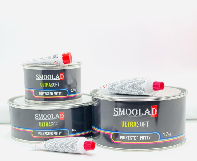 SMOOLAD BLACK Шпатлевка стекловолокном FIBER 0.5 кг с отв