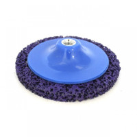 Круг для снятия ржавчины 150мм фиолетовый на резьбе М14 РУССКИЙ МАСТЕР